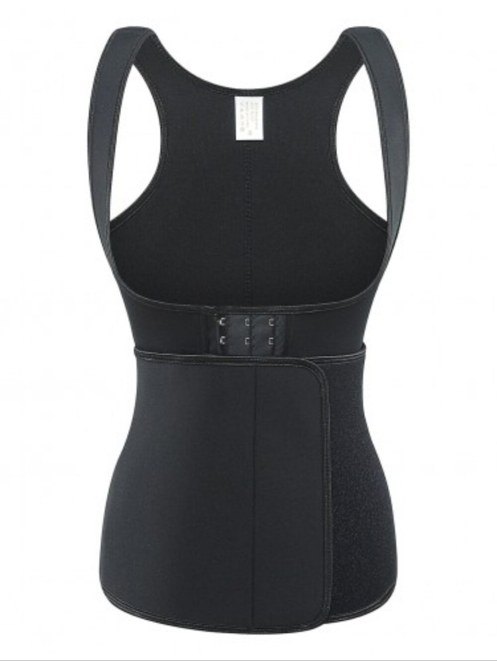 Women’s Black Neoprene Waist Trainer Vest Adjustable Wrap Hook Closure Plus Size